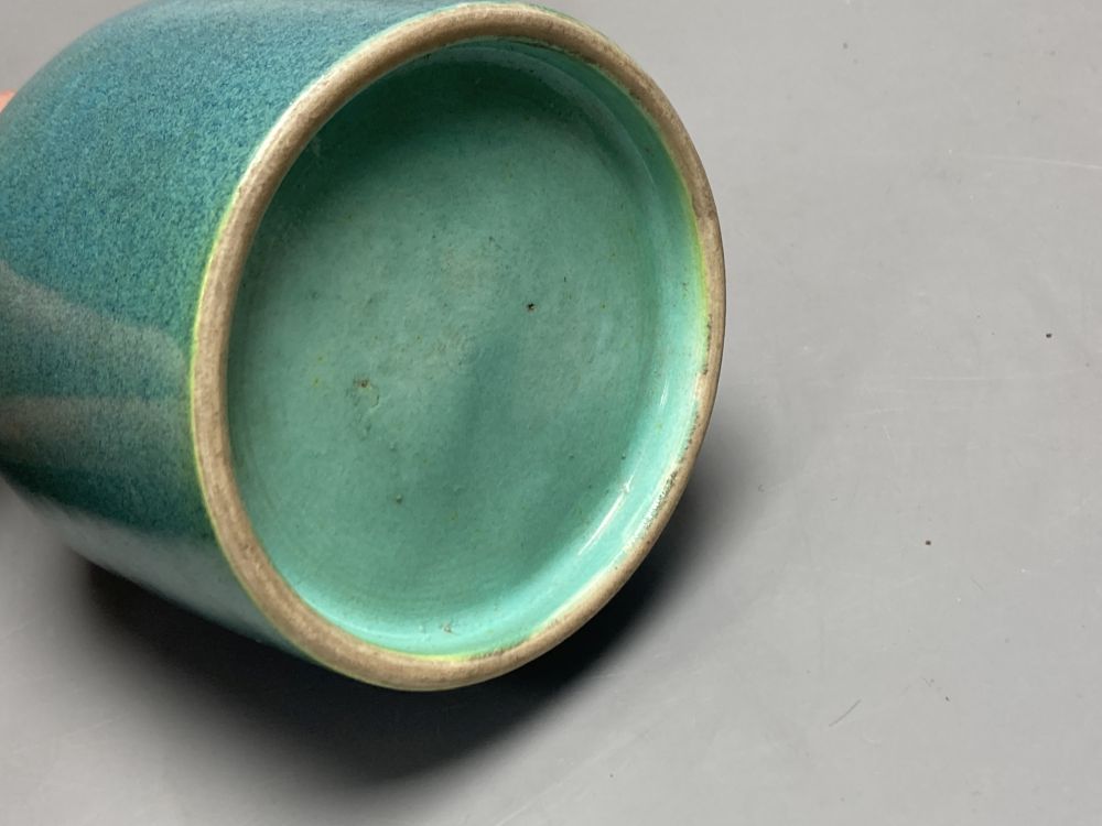 A Chinese turquoise glazed vase, height 16cm